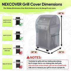 NEXCOVER 30 Inch BBQ Grill Cover showcasing padded handles