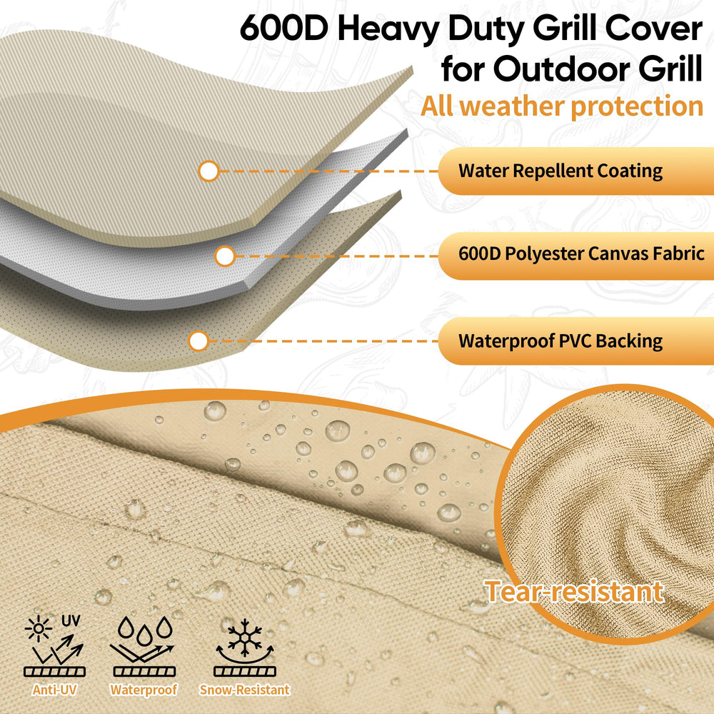 NEXCOVER 30 Inch grill cover side view with handles