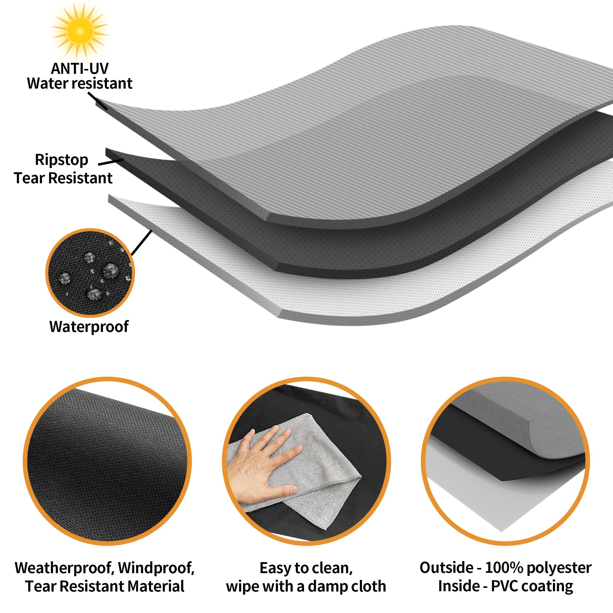 NEXCOVER Electric Smoker Cover 30 Inch waterproof material close-up