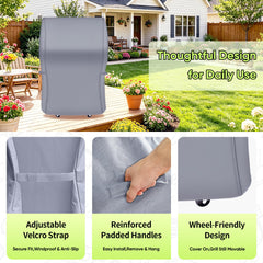NEXCOVER grill cover in use protecting a barbecue grill