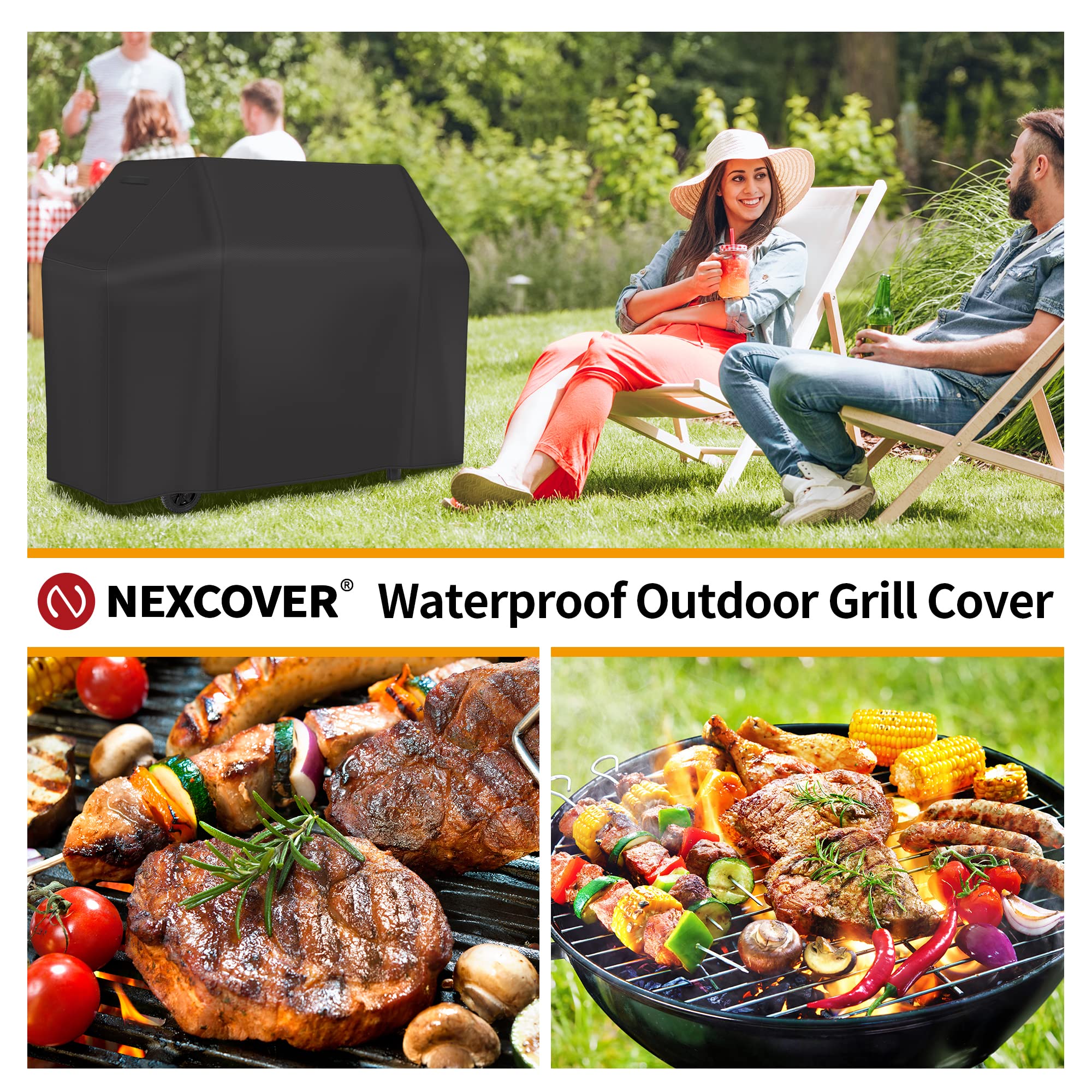 NEXCOVER grill cover on a barbecue grill