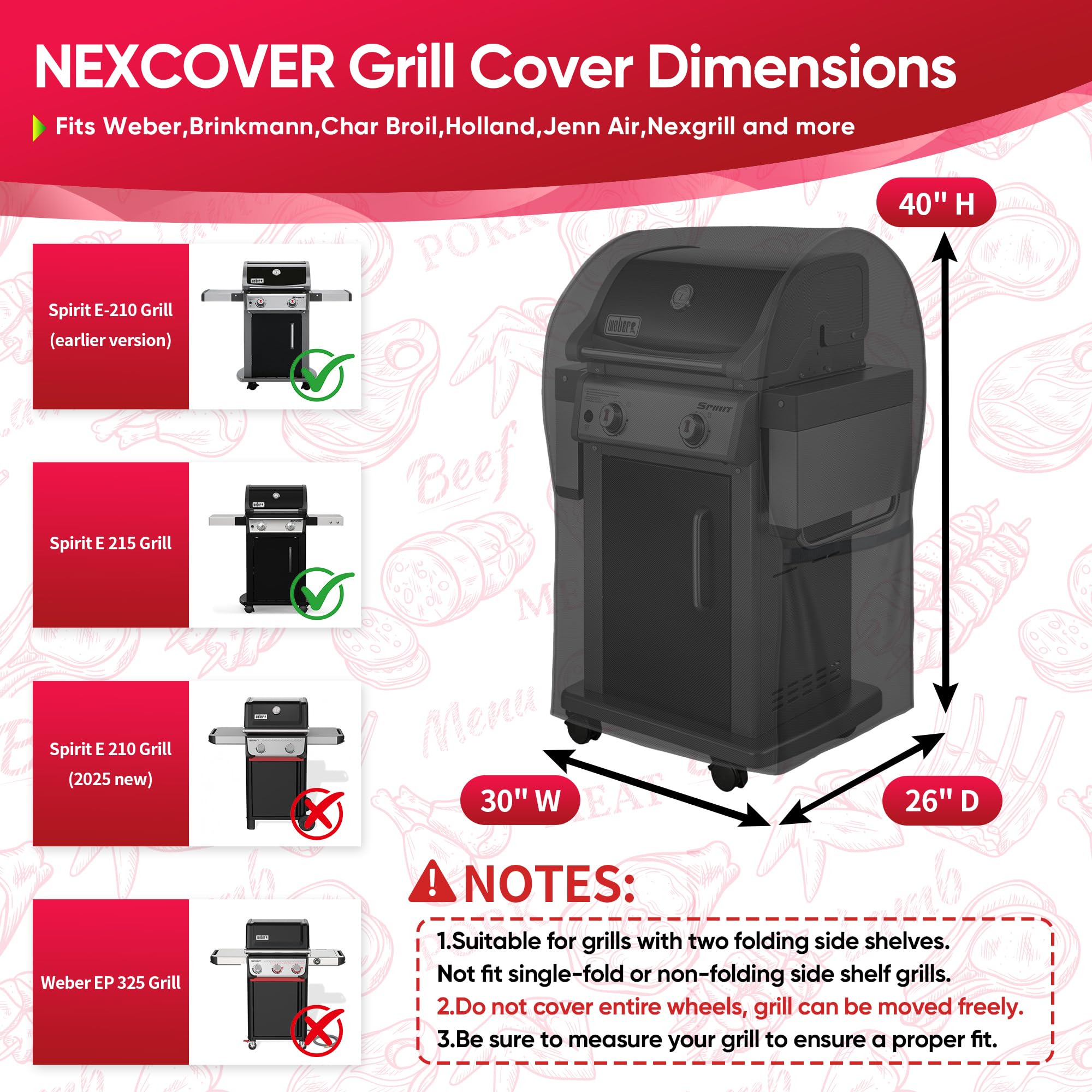 NEXCOVER Grill Cover on a barbecue grill in a garden