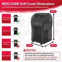 NEXCOVER Grill Cover on a barbecue grill in a garden