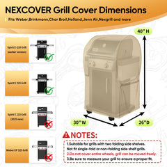 NEXCOVER grill cover showing adjustable velcro straps