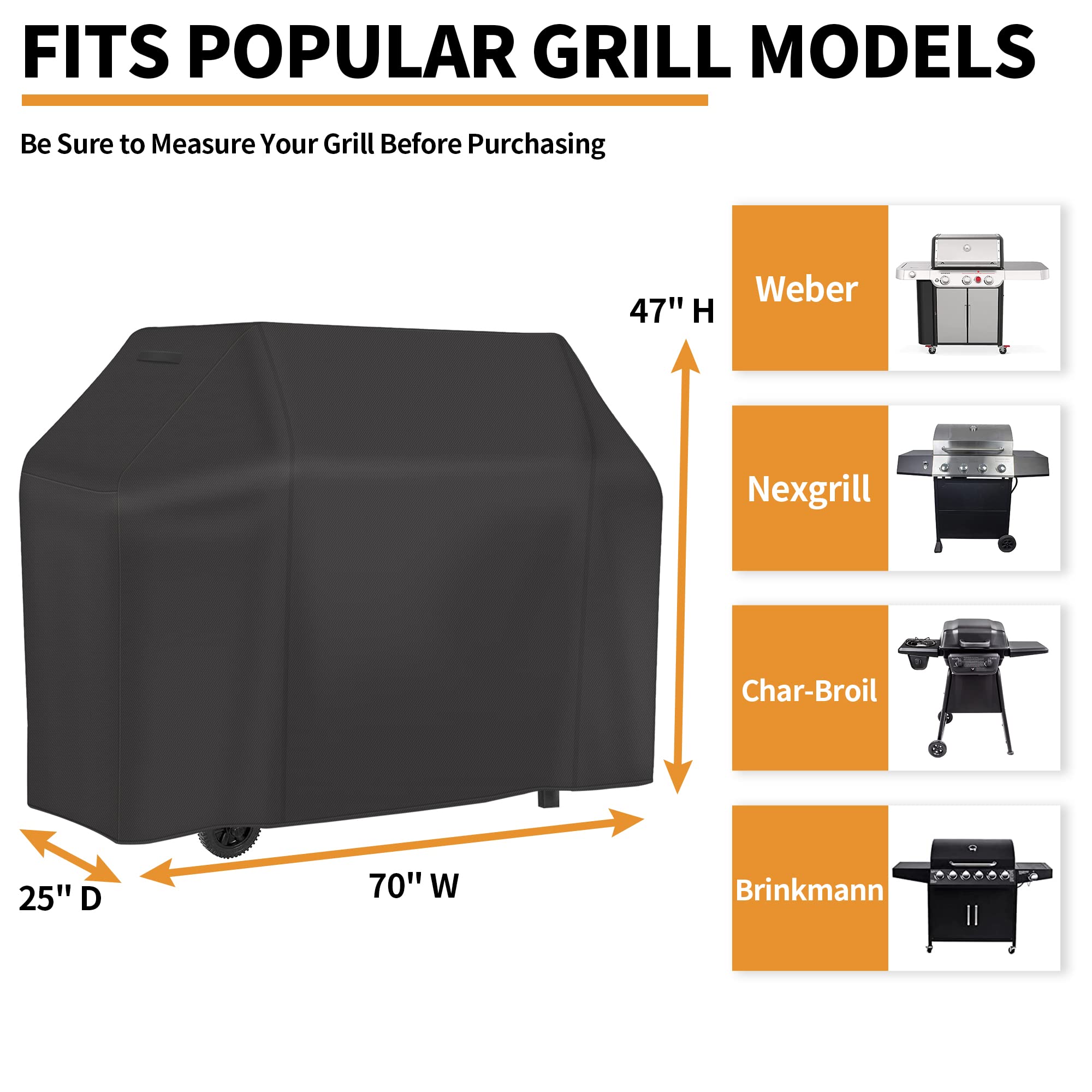 NEXCOVER grill cover showing waterproof PVC coating