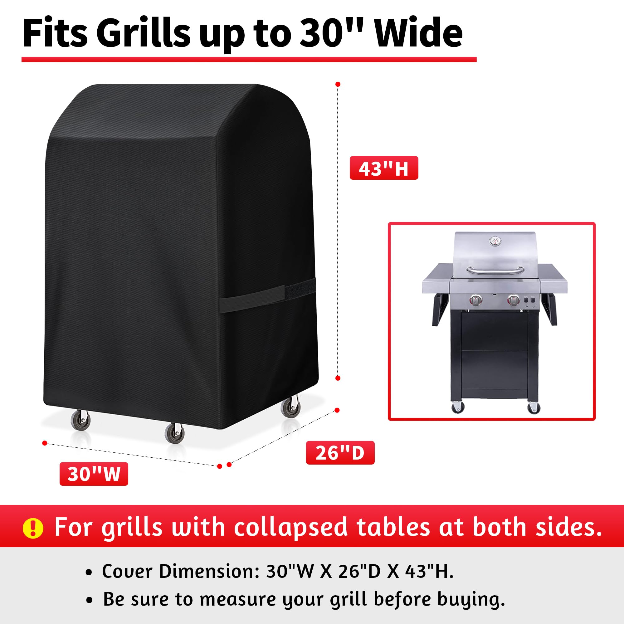 NEXCOVER grill cover side view showing protective features