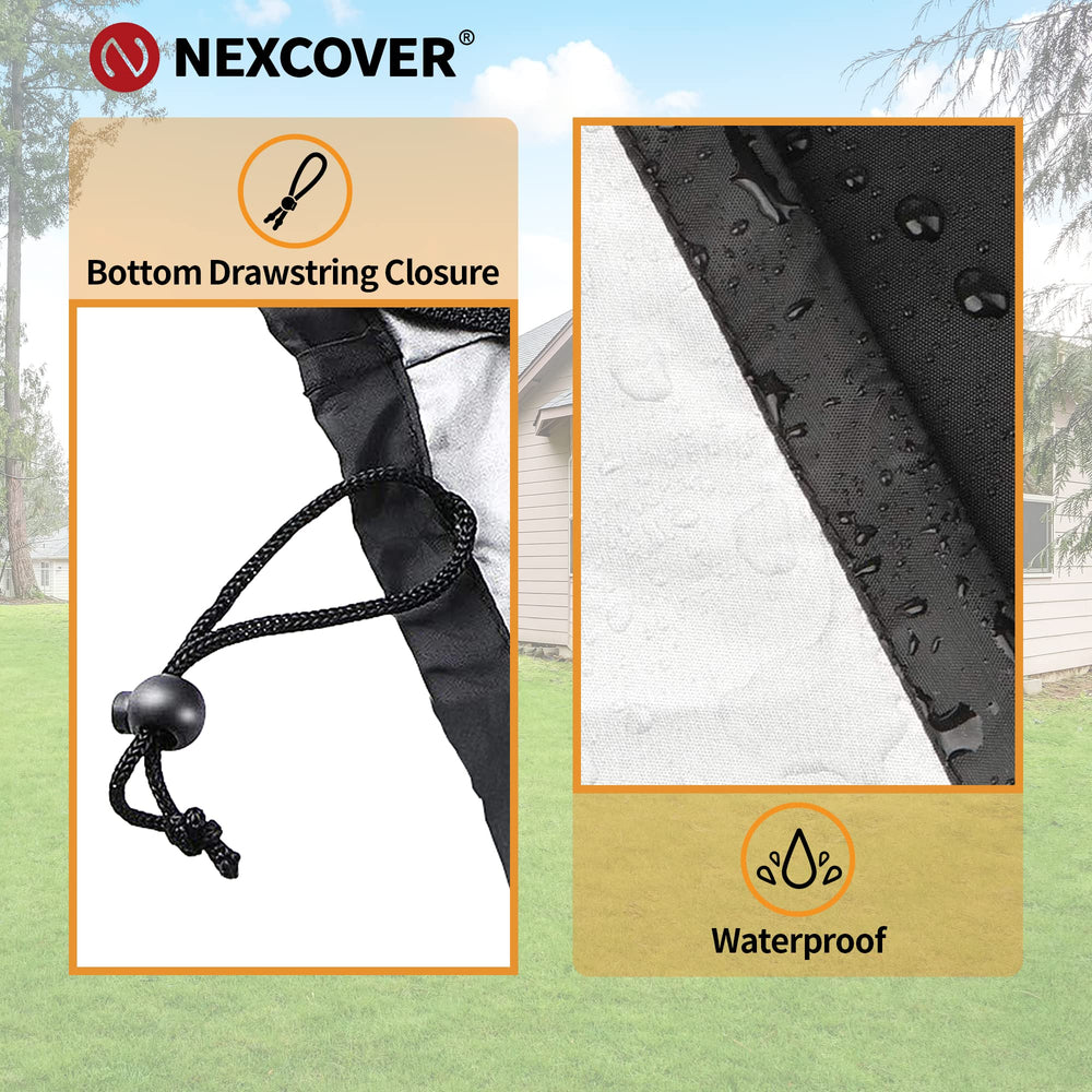 NEXCOVER grill cover with drawstring closure for wind resistance