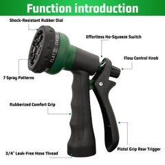 NEXCOVER Hose Nozzle showing 7 adjustable patterns