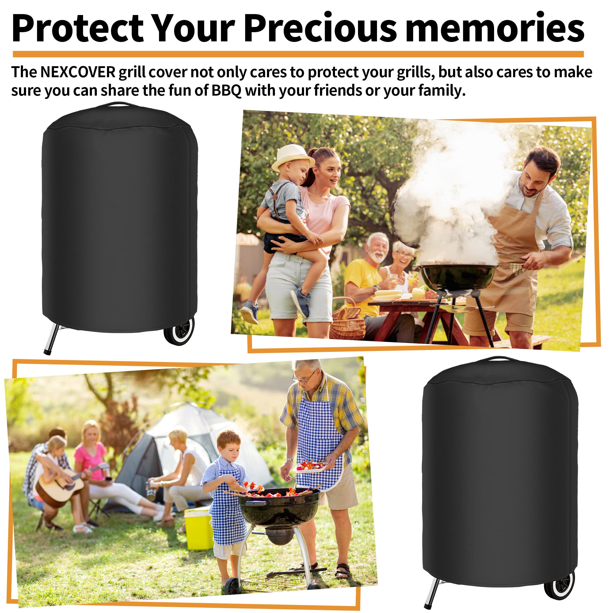 NEXCOVER Kettle Grill Cover showcasing waterproof feature