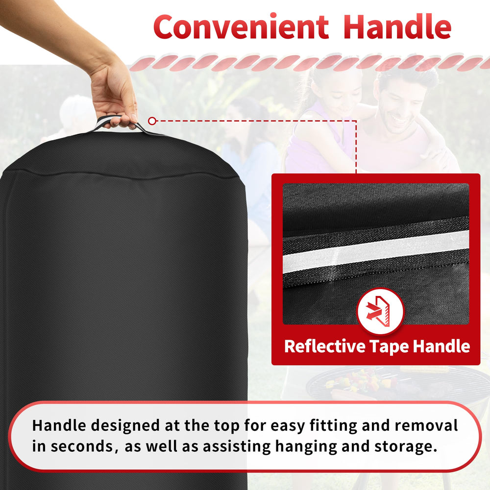 NEXCOVER Round Grill Cover handle for easy fitting