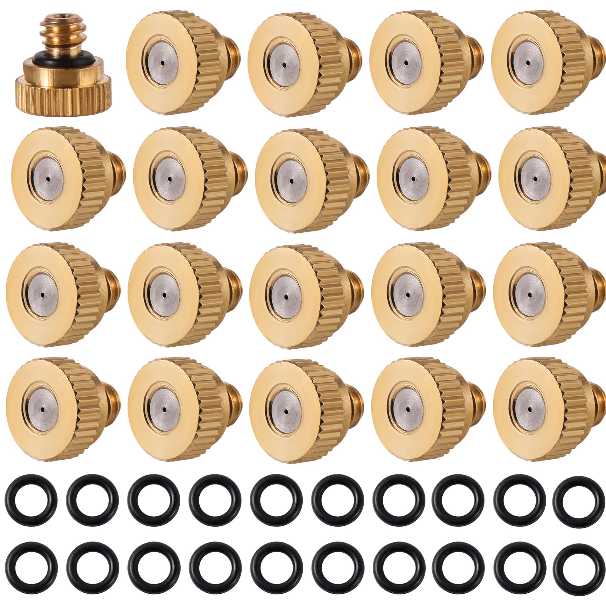 NFAMRZCAR 20 pack brass misting nozzles front view