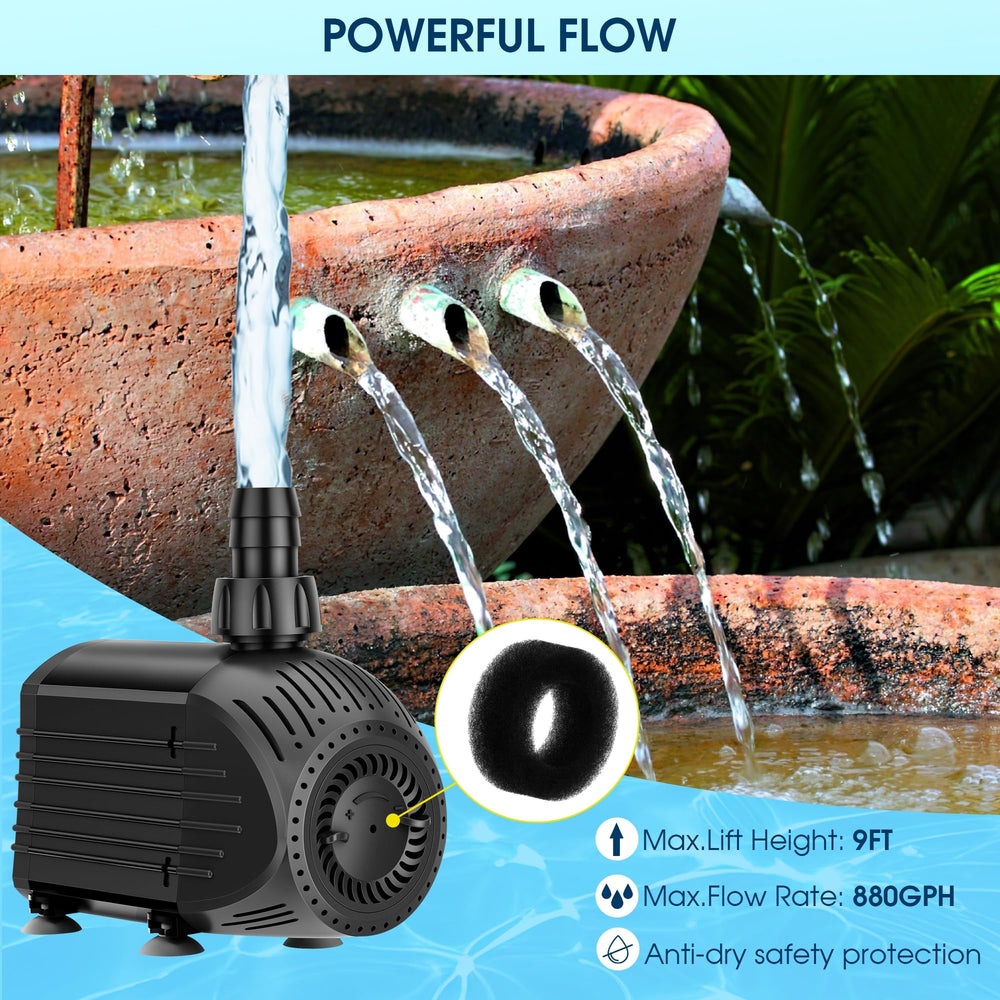 NFESOLAR pump with outlet connector and filter sponge
