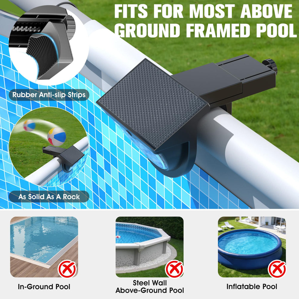 Niceput Solar Pool Light illuminating garden pathway
