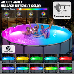 Niceput Solar Pool Light showing vibrant colour options