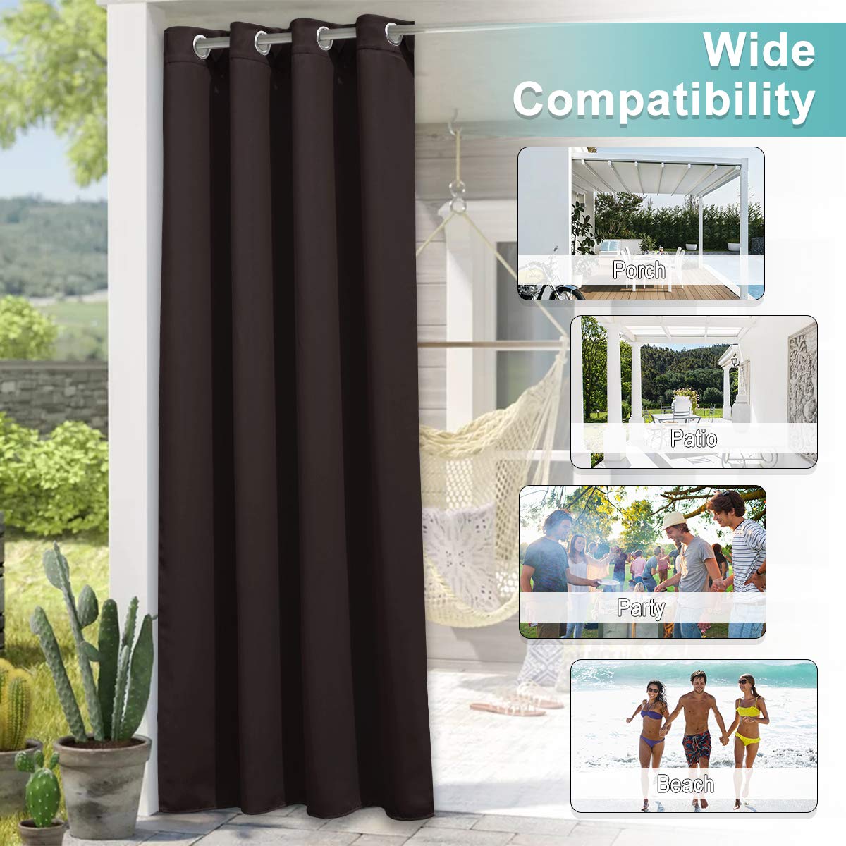 NICETOWN curtain in use as a shower curtain indoors