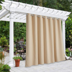 NICETOWN Outdoor Curtain front view in Biscotti Beige