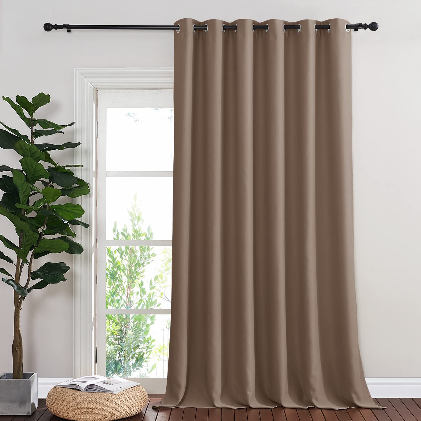 NICETOWN Outdoor Curtain tan dimensions on display