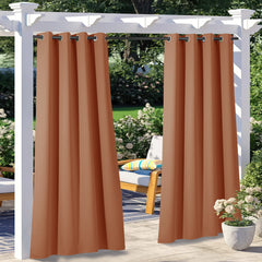 NICETOWN Outdoor Curtains front view in Mecca Red