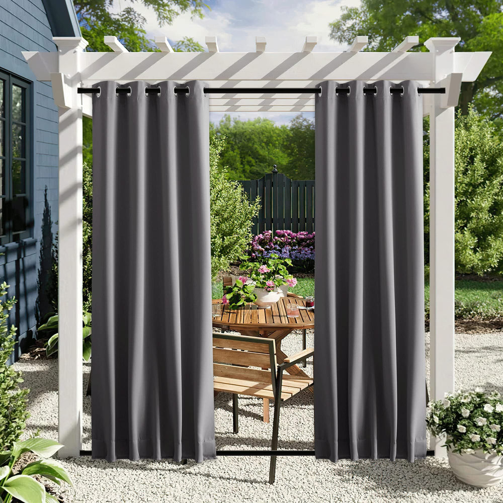 NICETOWN Outdoor Curtains Grey with grommets