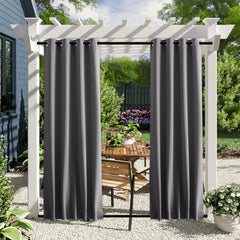 NICETOWN Outdoor Curtains Grey with grommets
