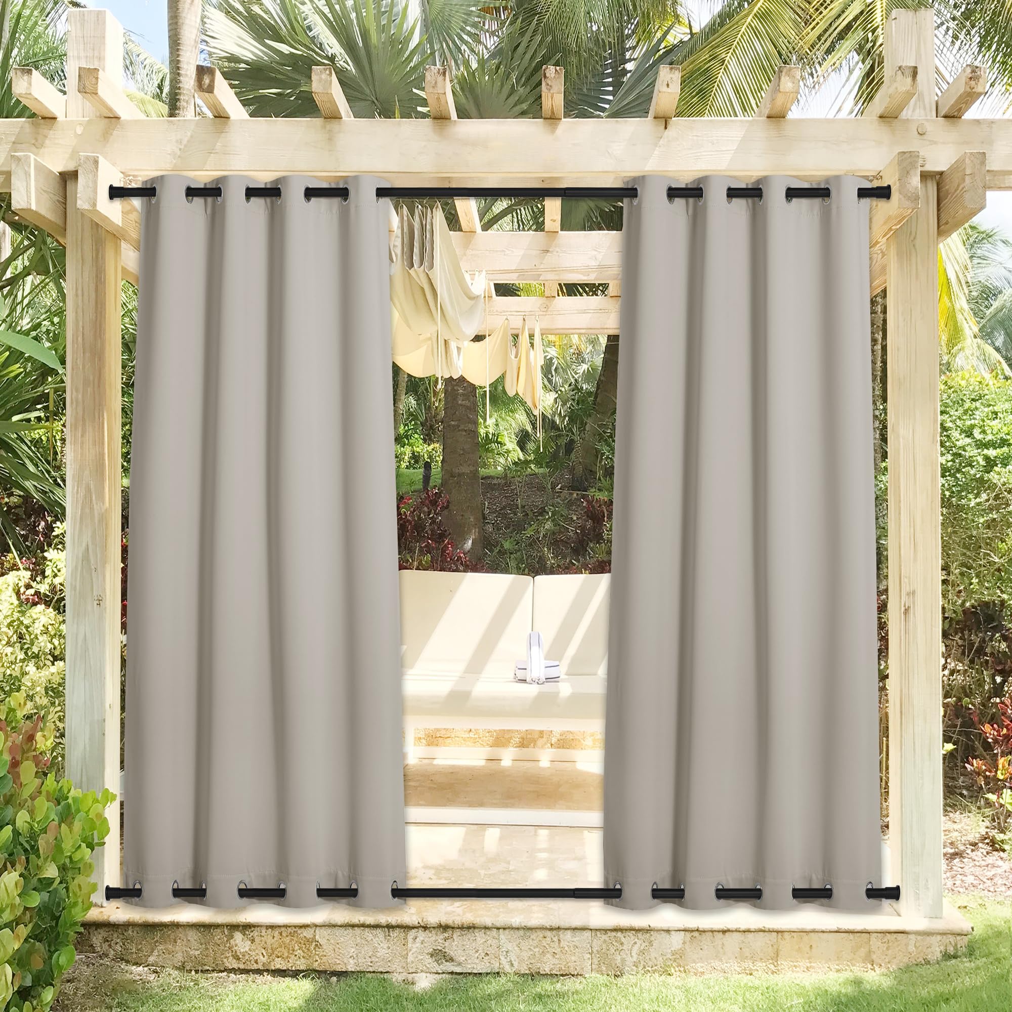 NICETOWN Outdoor Curtains grommet detail close-up