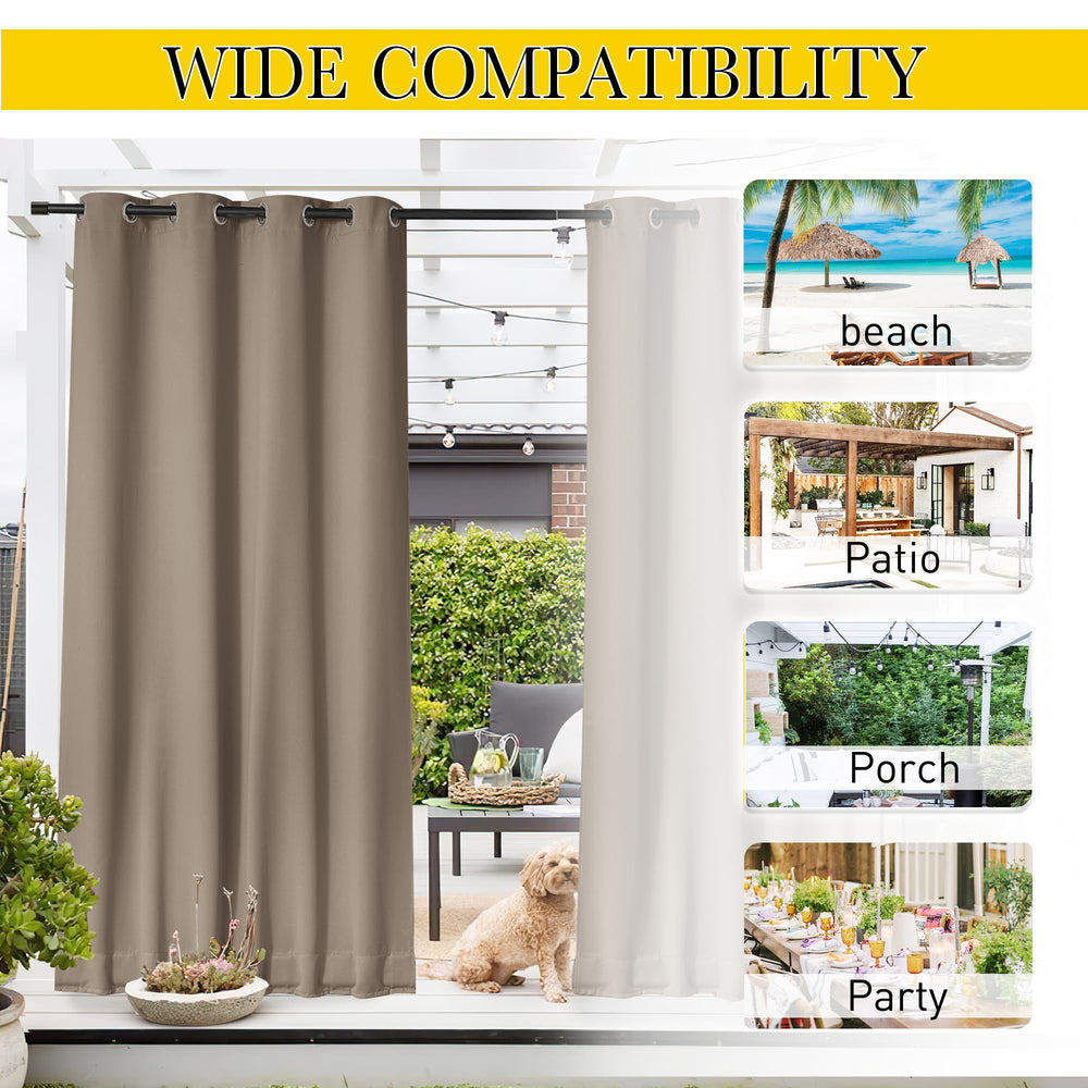 NICETOWN Outdoor Curtains highlighting waterproof fabric