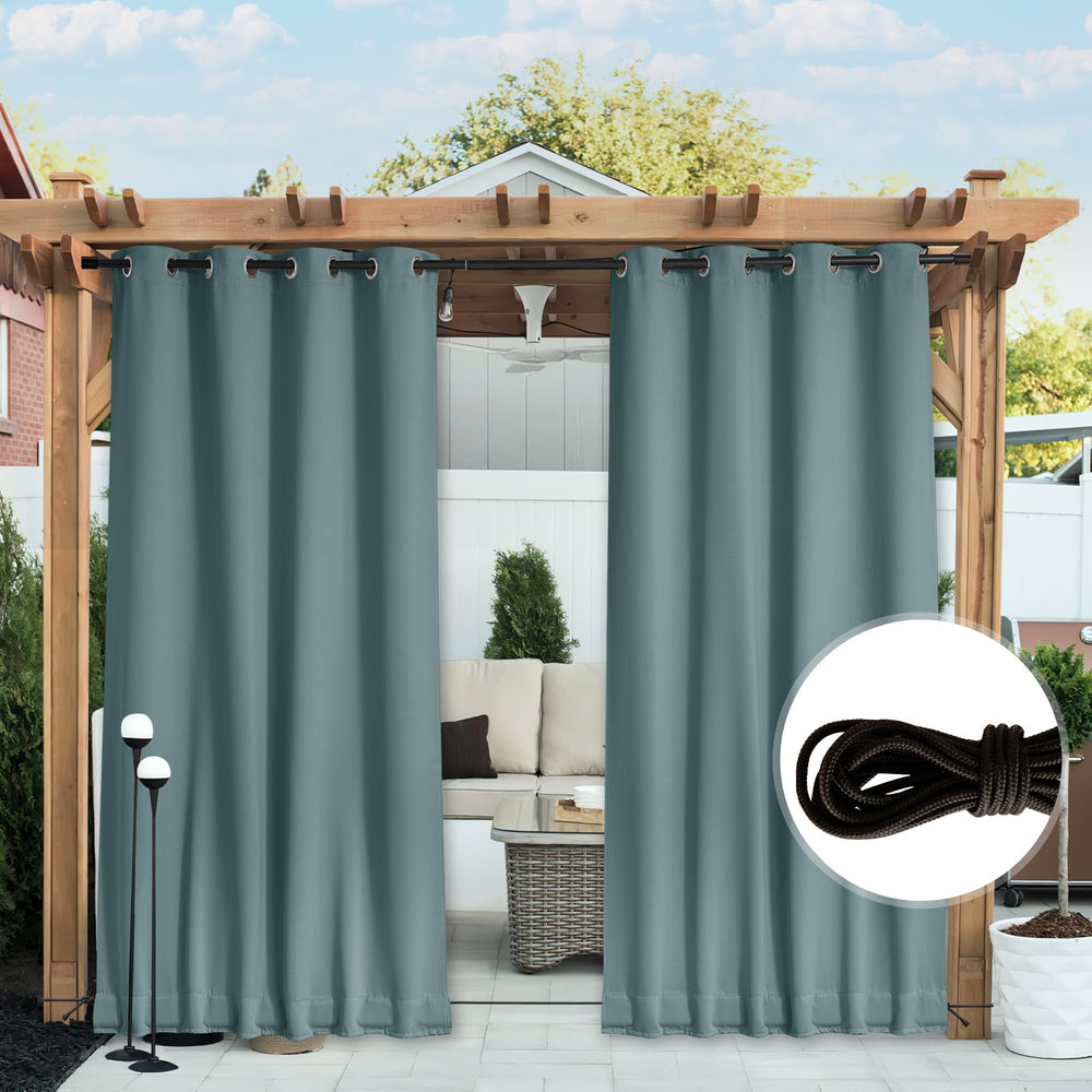 NICETOWN Outdoor Curtains providing privacy on a patio
