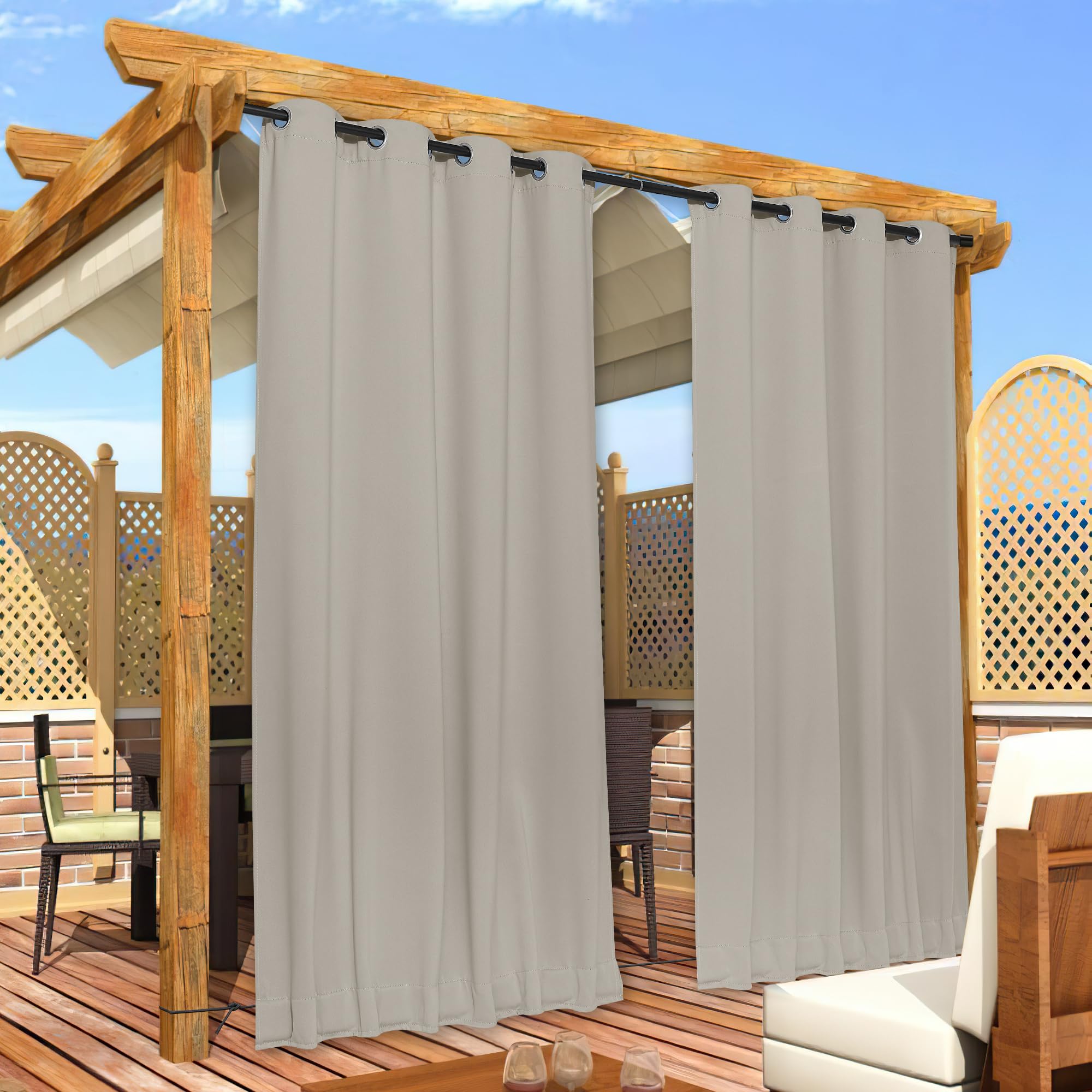 NICETOWN outdoor curtains showcasing versatile hanging options
