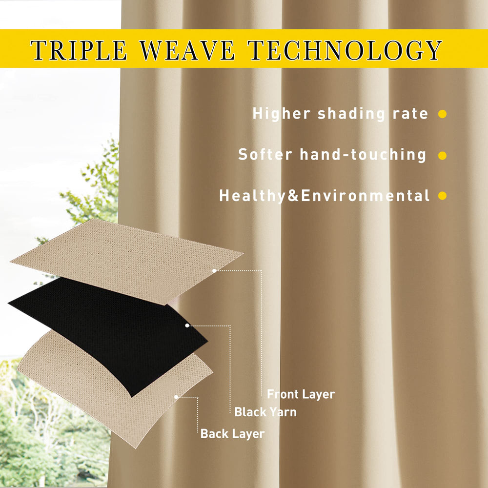 NICETOWN Outdoor Curtains with fixing rope