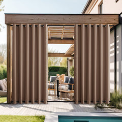 NICETOWN Outdoor Patio Curtains tan side view