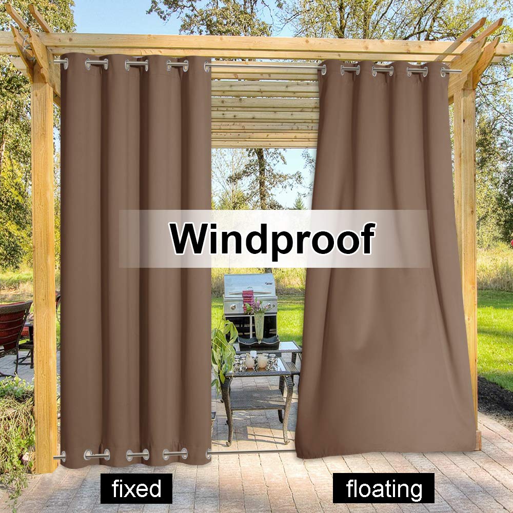 NICETOWN patio curtain hanging on a pergola