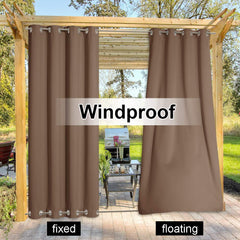 NICETOWN patio curtain hanging on a pergola
