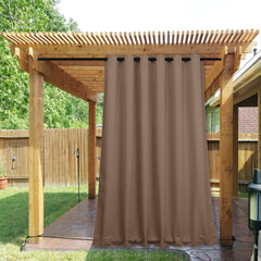 NICETOWN tan outdoor curtain panel front view