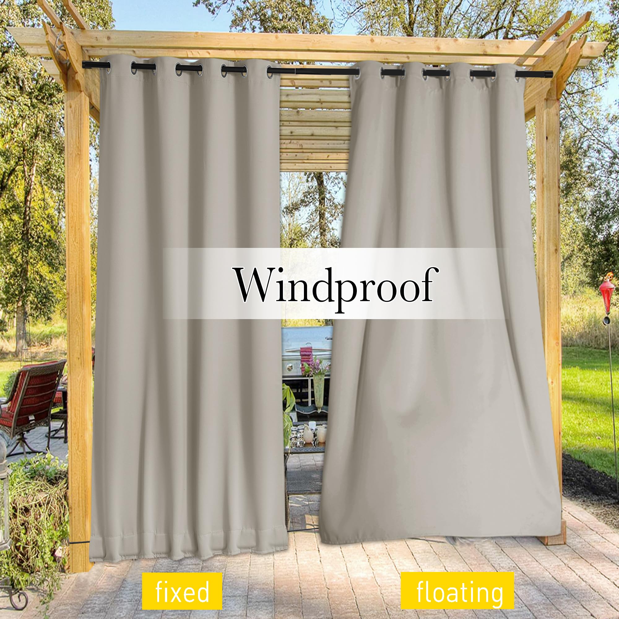 NICETOWN waterproof outdoor curtains blocking sunlight