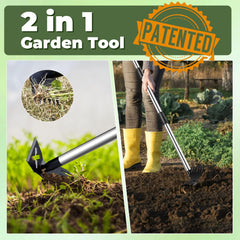NICOFPHY Weed Puller Tool with adjustable stainless steel poles