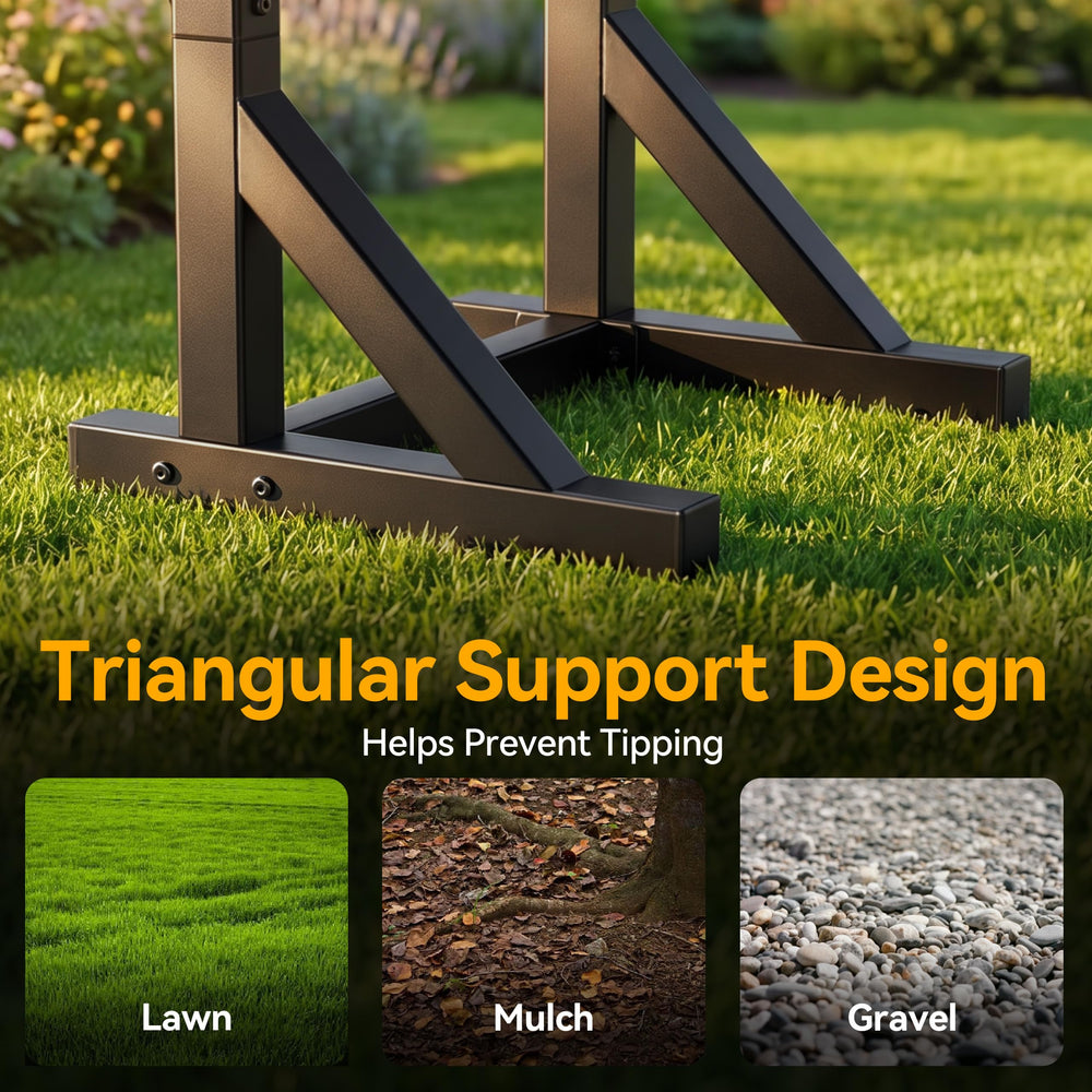 niffgaff Garden Hose Holder Stand showing sturdy metal construction