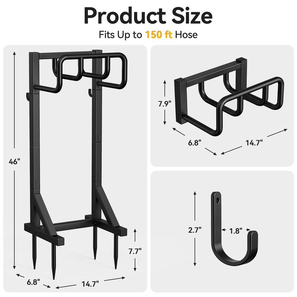 niffgaff Garden Hose Holder Stand with included screws and hooks in the box