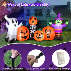 Night view of FunFanso inflatable decoration lighting up the yard
