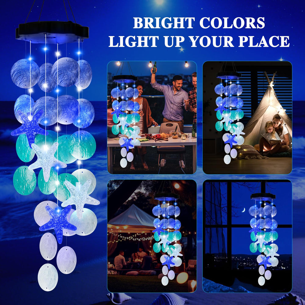 Nighttime illumination of FUNIAO Solar Wind Chime in Breathing mode