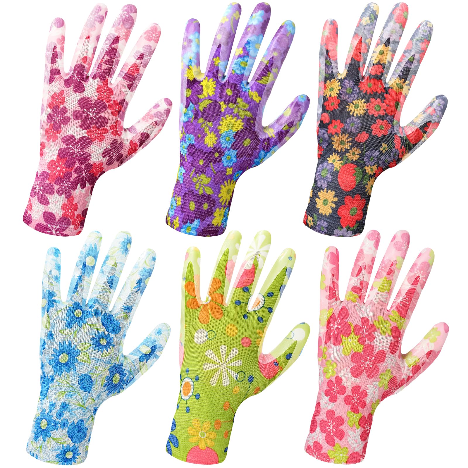 Nimalpal Gardening Gloves for Women in multicolour pack front view