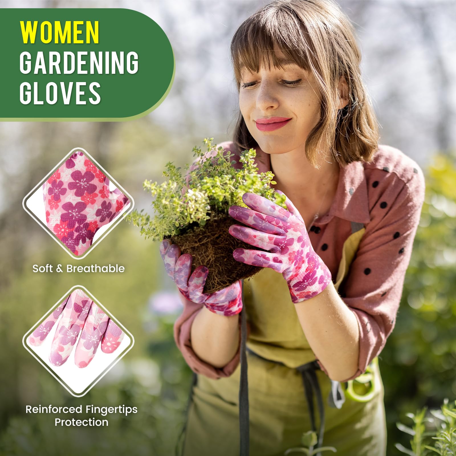 Nimalpal Gardening Gloves with vibrant colours displayed together