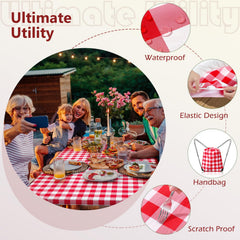 Nimalpal Picnic Table Cover set with drawstring storage bag