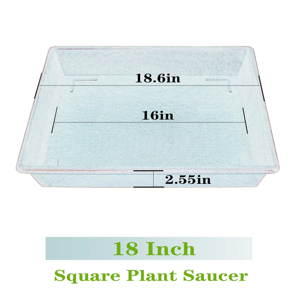 NIMYAU 18 Inch Square Plant Saucer set of four