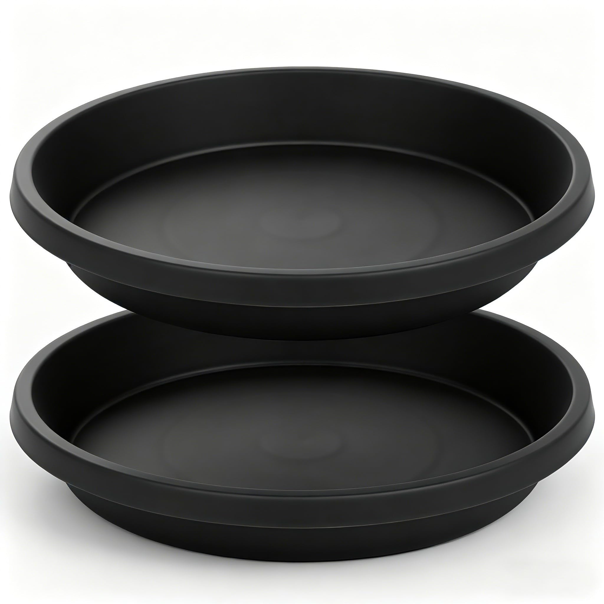 NIMYAU 2 Pack Plant Saucer 16 Inch black front view