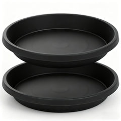 NIMYAU 2 Pack Plant Saucer 16 Inch black front view