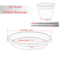 NIMYAU 2 Pack Plant Saucer 16 Inch black side view