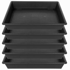 NIMYAU 6-inch square plant saucer black front view