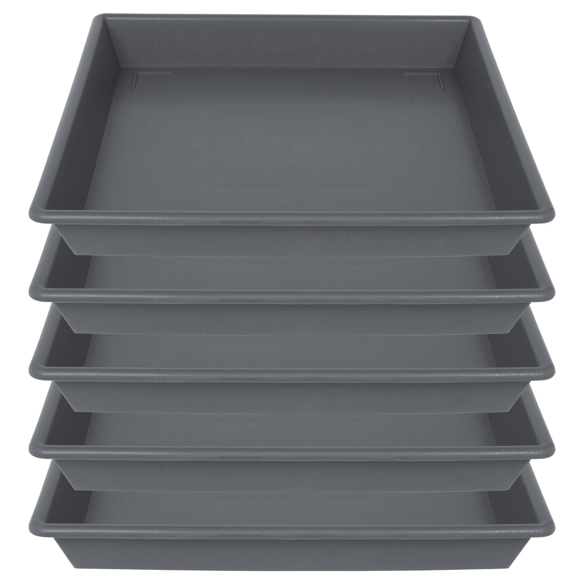 NIMYAU Square Plant Saucer 6 Inch black plastic tray front view