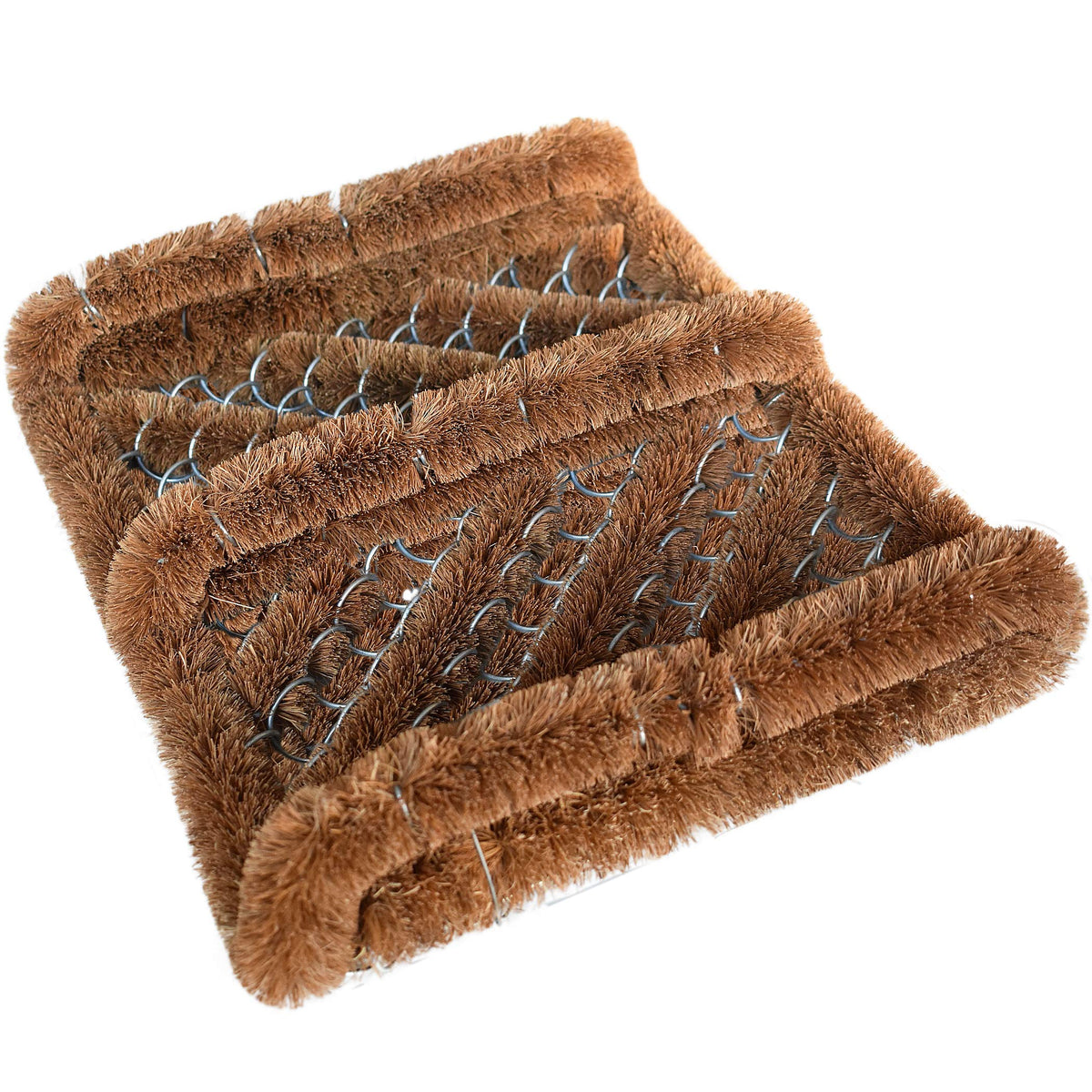 NINAMAR Coir Boot Scraper Door Mat front view, 13 x 12 inch
