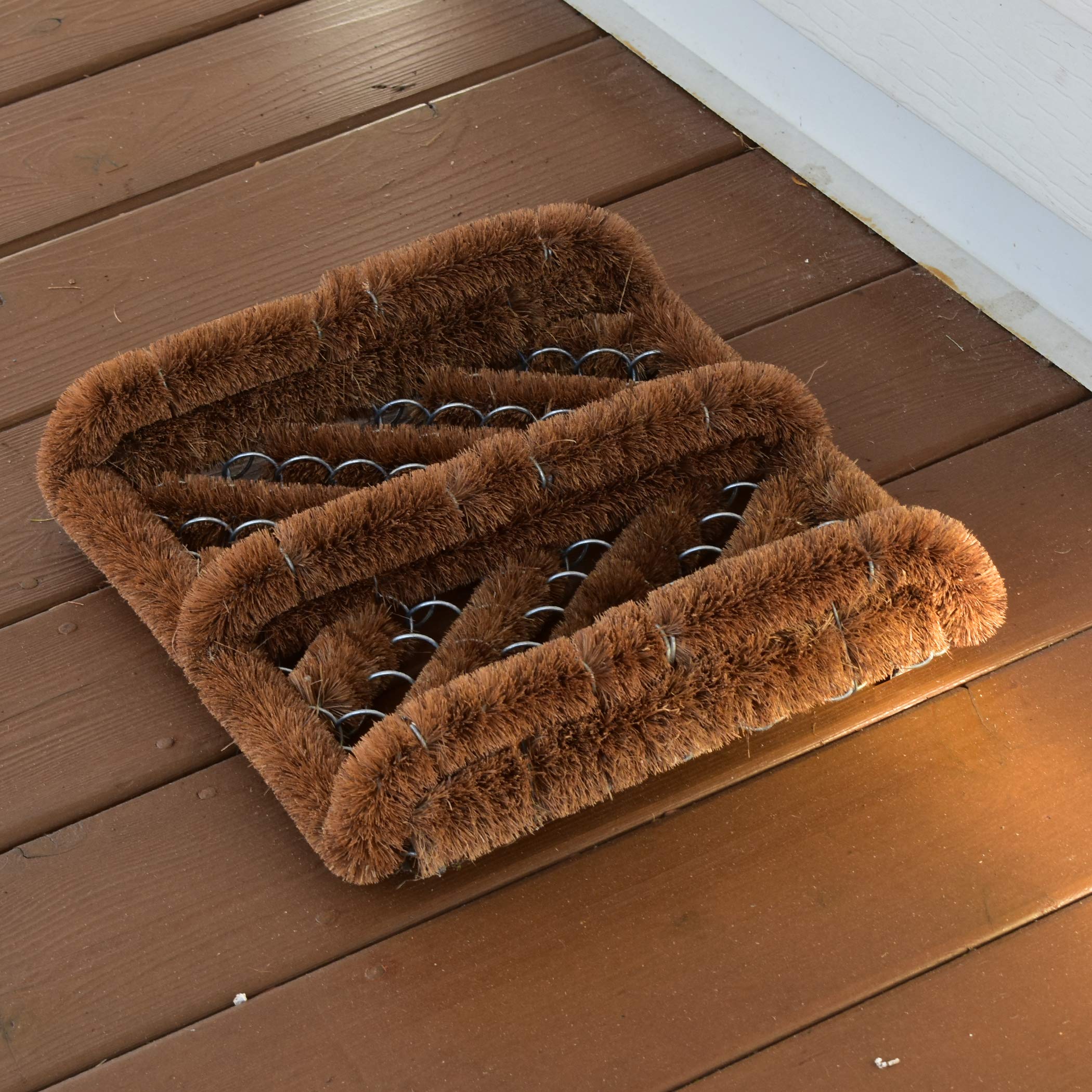 NINAMAR Coir Boot Scraper Door Mat side view showing natural coconut fibers